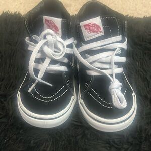 Black and white toddler girl size 8C vans slightly worn